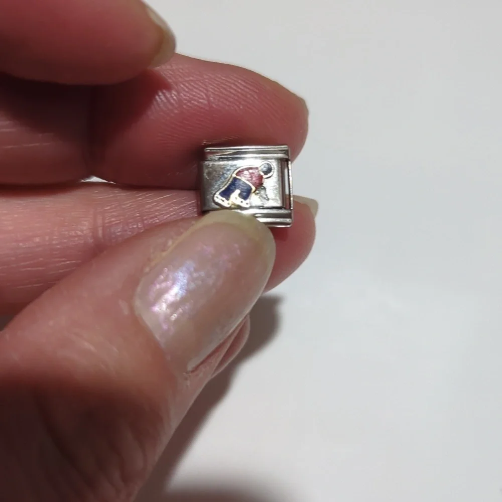 Hockey Player Fan Stick 9mm Italian Charm Bracelet Link - Picture 6 of 7